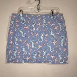 Vineyard Vines Seahorse and Starfish A Line Mini Skirt Size 10